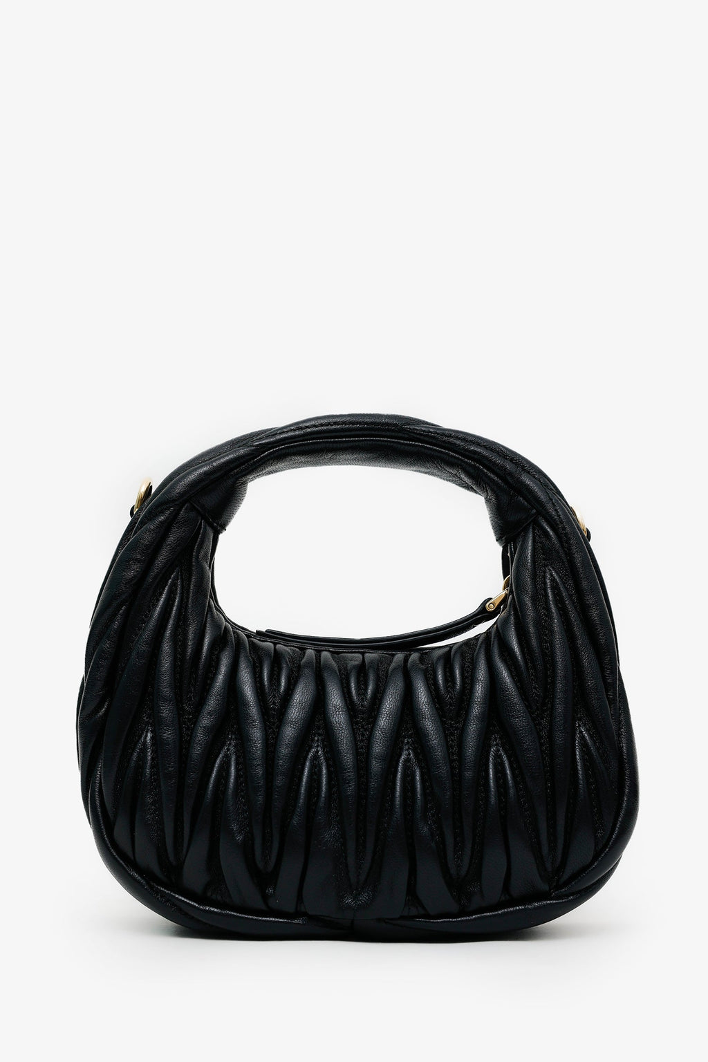 Miu Miu Black Leather Mini Wander Top Handle With Strap
