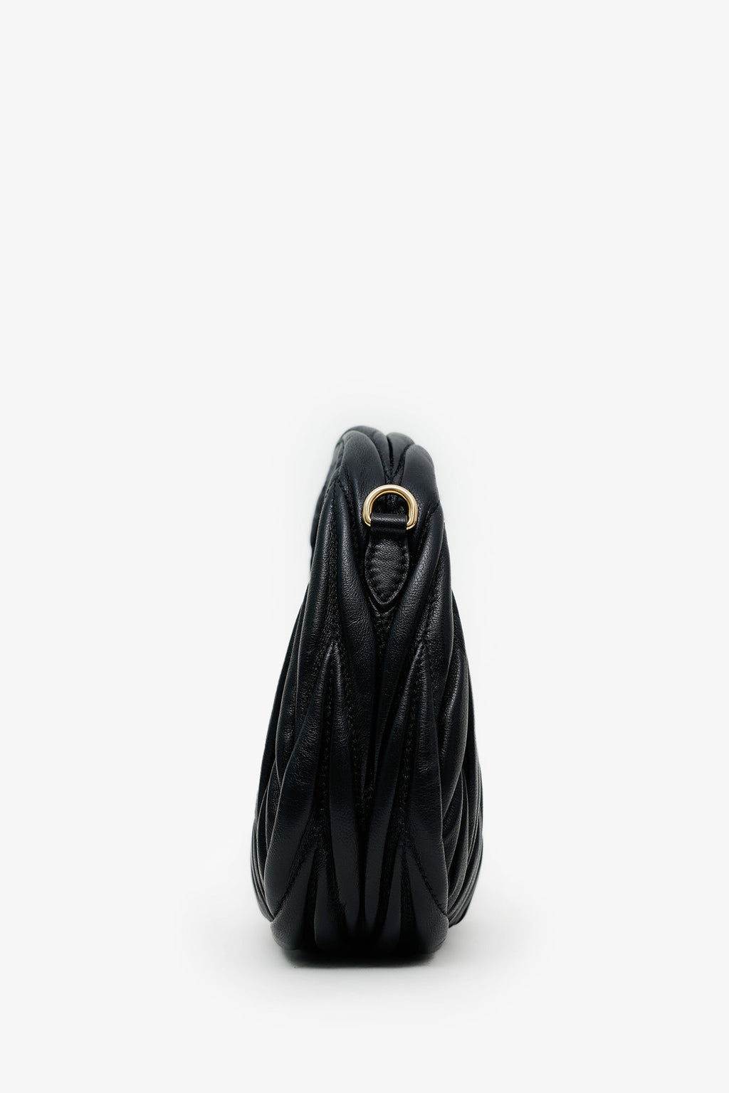 Miu Miu Black Leather Mini Wander Top Handle With Strap