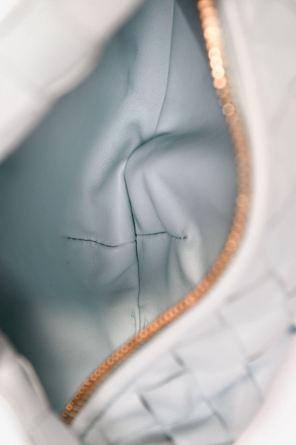 Bottega Veneta Baby Blue Intrecciato Leather Mini Jodie Bag