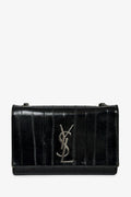 Saint Laurent Black Eel Monogram Sunset Shoulder Bag