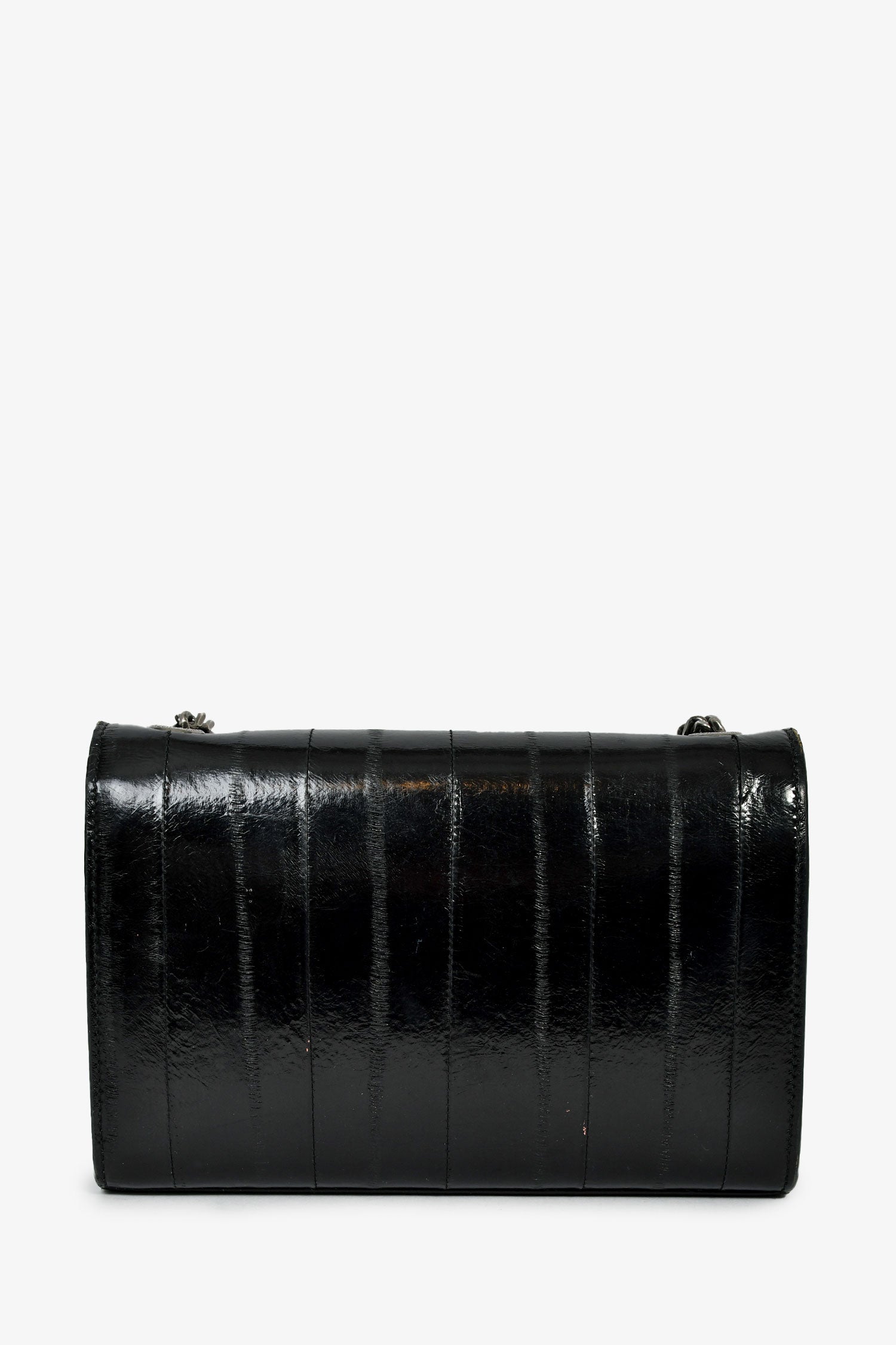 Saint Laurent Black Eel Monogram Sunset Shoulder Bag