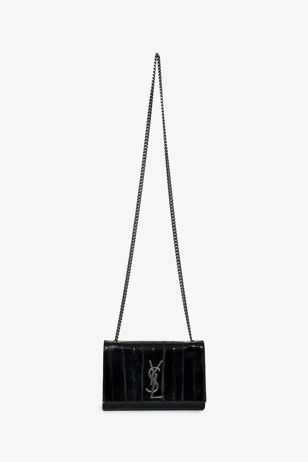 Saint Laurent Black Eel Monogram Sunset Shoulder Bag