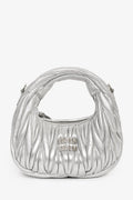 Miu Miu Silver Leather 'Wander Matelassé' Bag