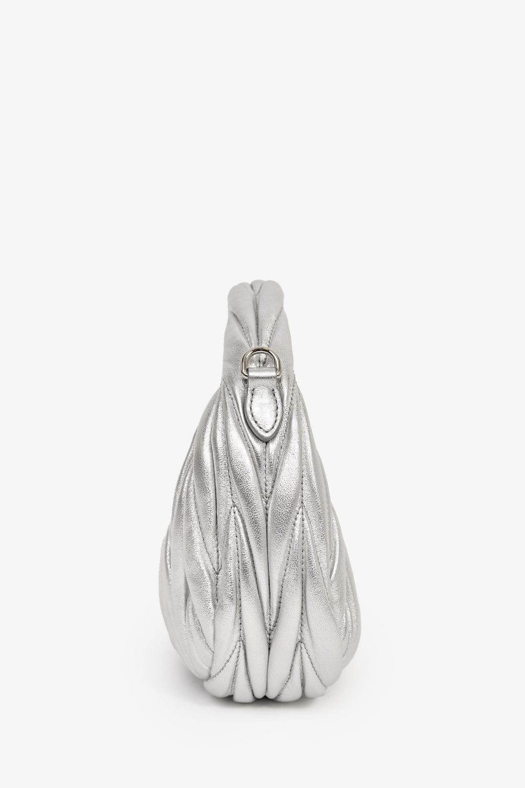 Miu Miu Silver Leather 'Wander Matelassé' Bag