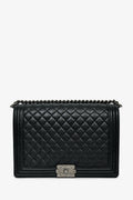 Pre-Loved Chanel™ 2018 Black Caviar Large Boy Bag