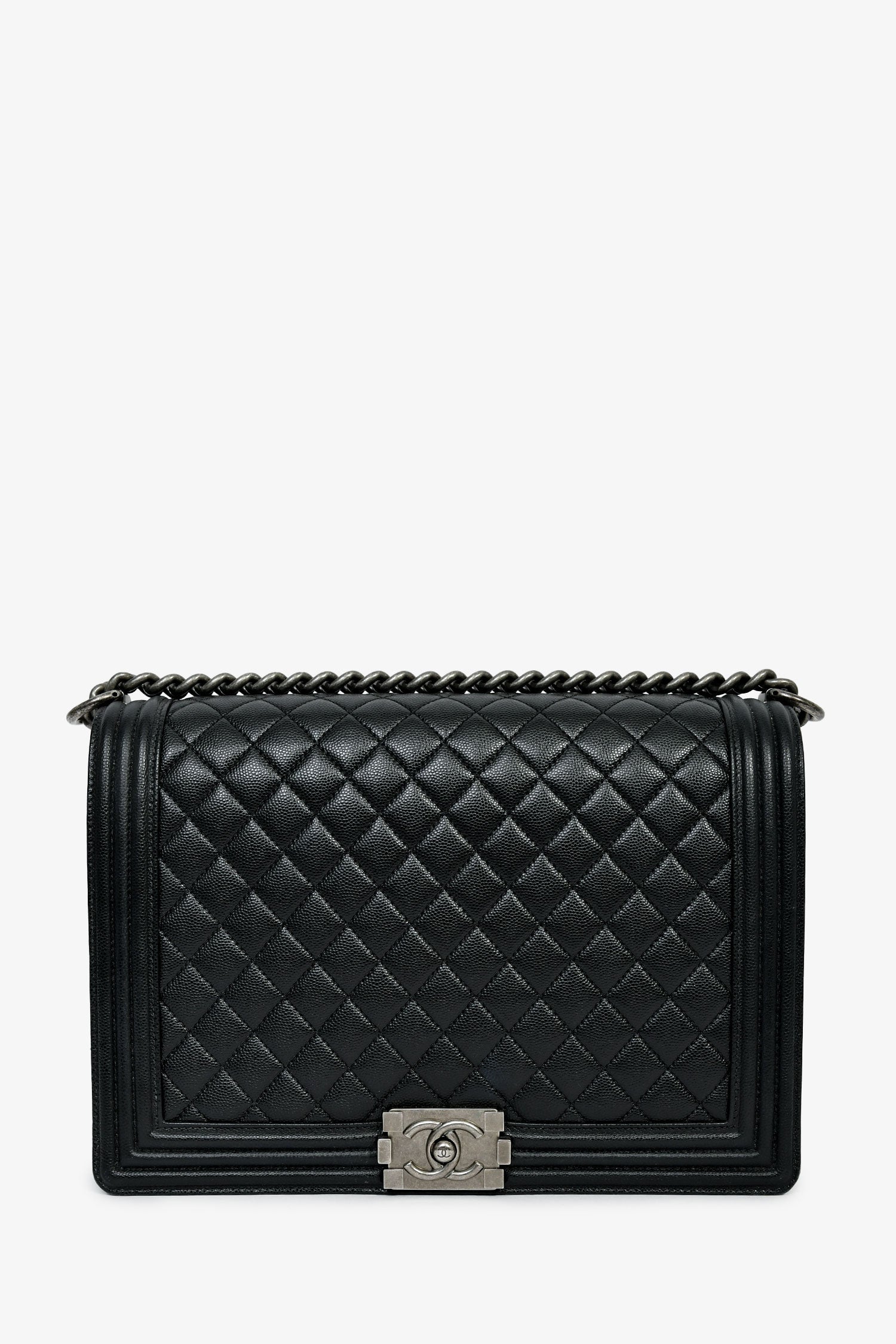 Pre-Loved Chanel™ 2018 Black Caviar Large Boy Bag
