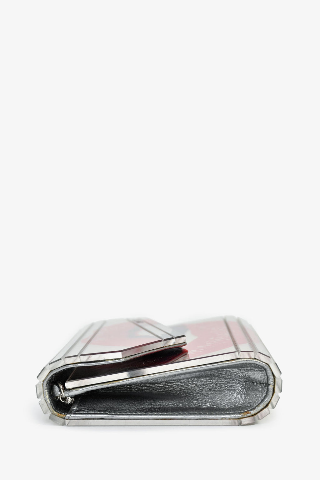 Jimmy Choo Red/Silver Acrylic Lips Clutch With Chain