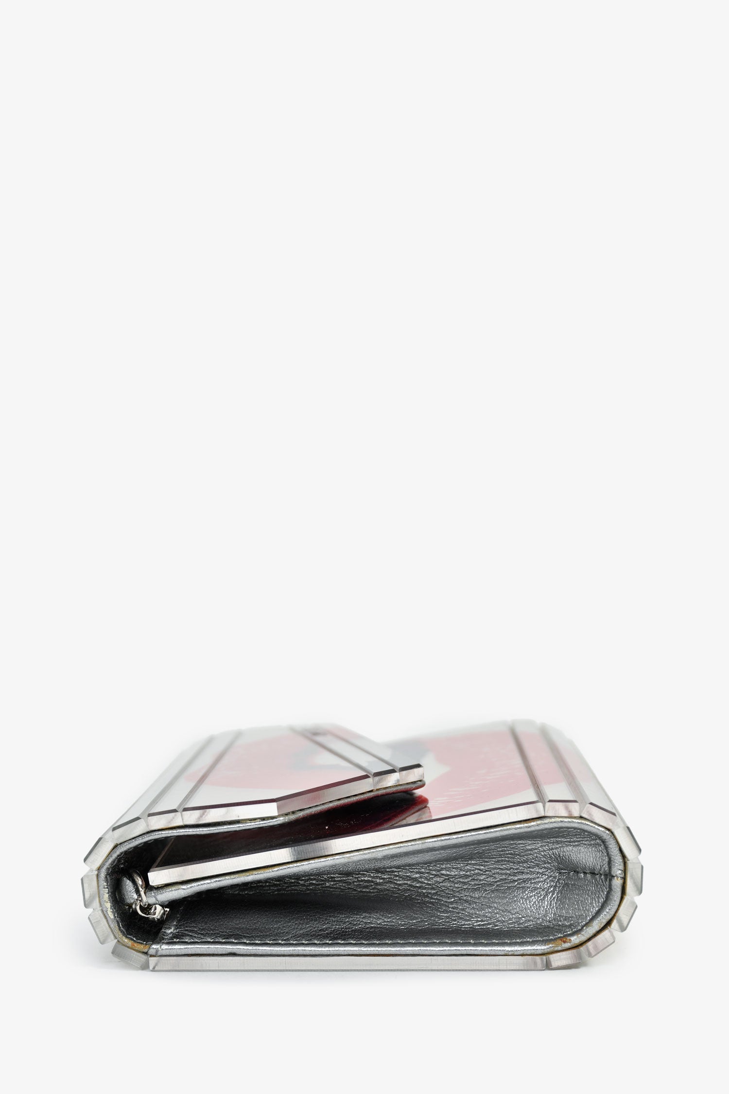 Jimmy Choo Red/Silver Acrylic Lips Clutch With Chain