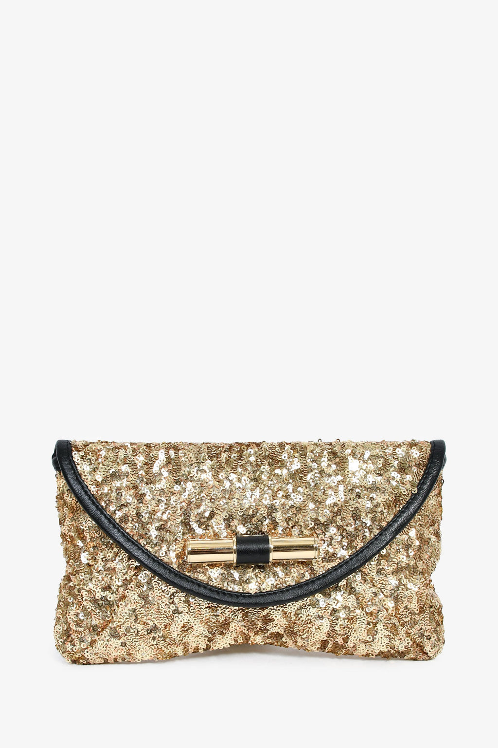 Jimmy Choo Gold Sequin Pouch On Chain
