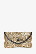 Jimmy Choo Gold Sequin Pouch On Chain