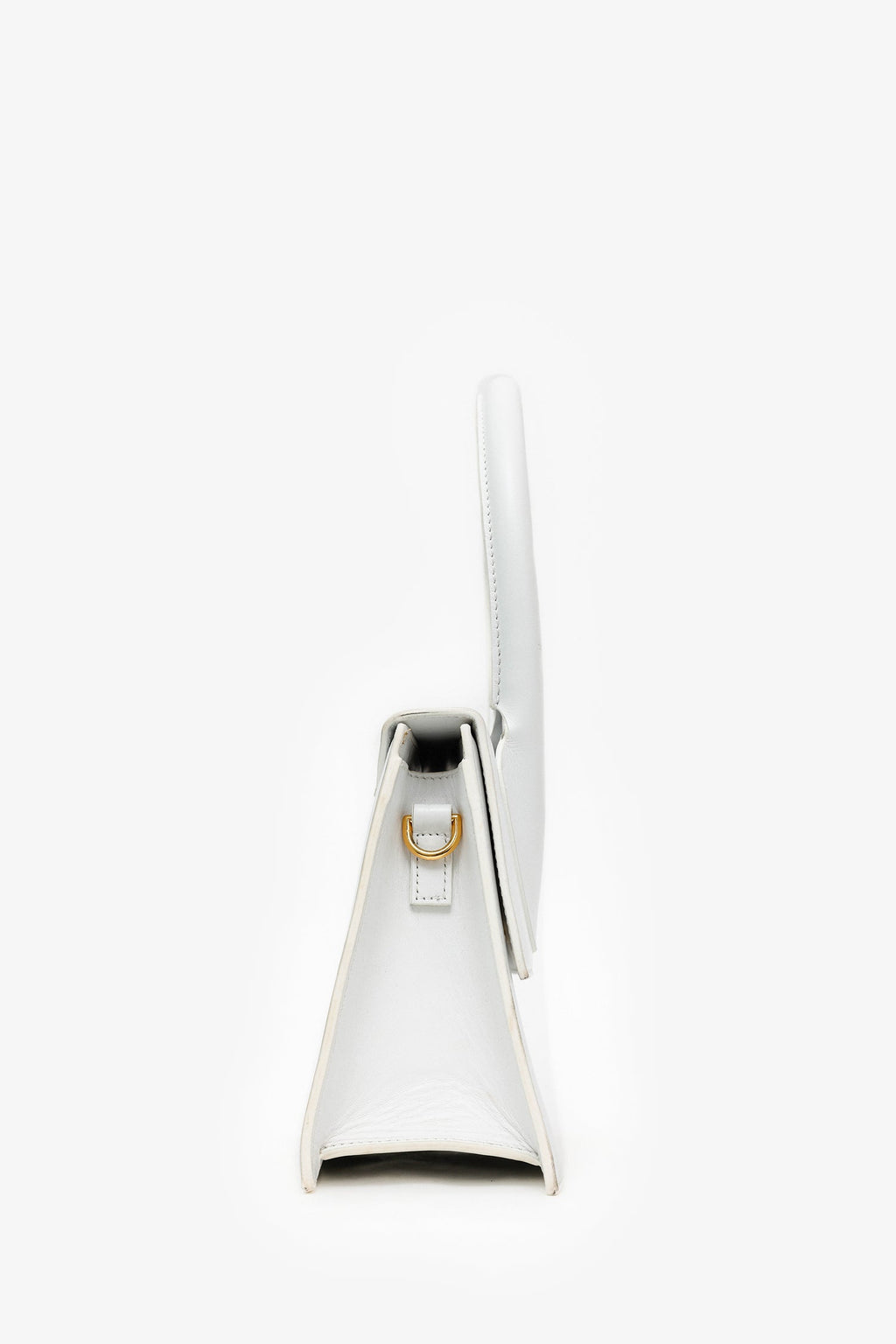 Jacquemus White Leather Medium 'Le Chiquito' Top Handle With Strap