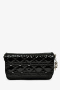 Christian Dior 2011 Black Patent Cannage Leather Lady Dior Pouch On Chain