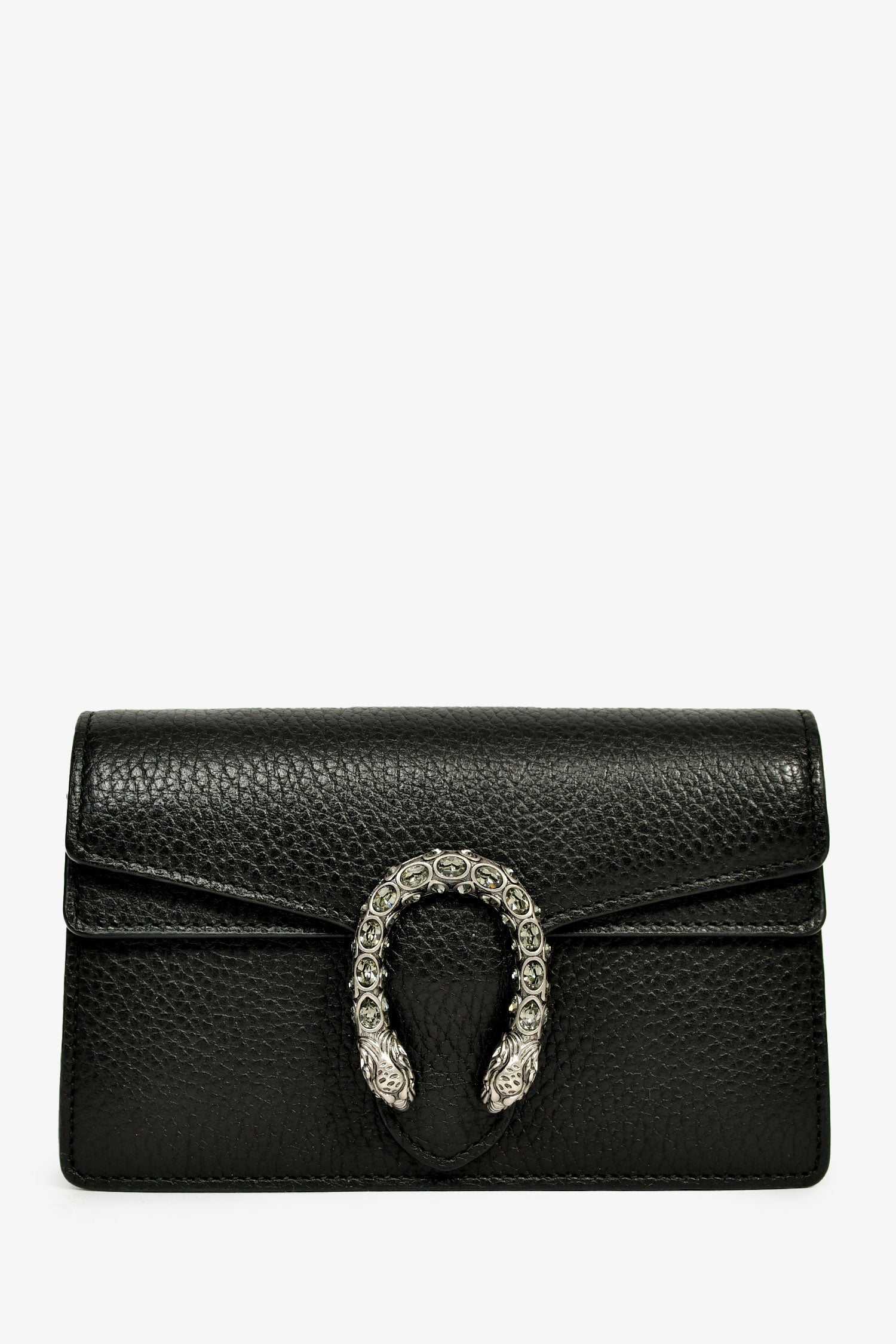 Gucci Black Leather Dionysus Super Mini Crossbody Bag