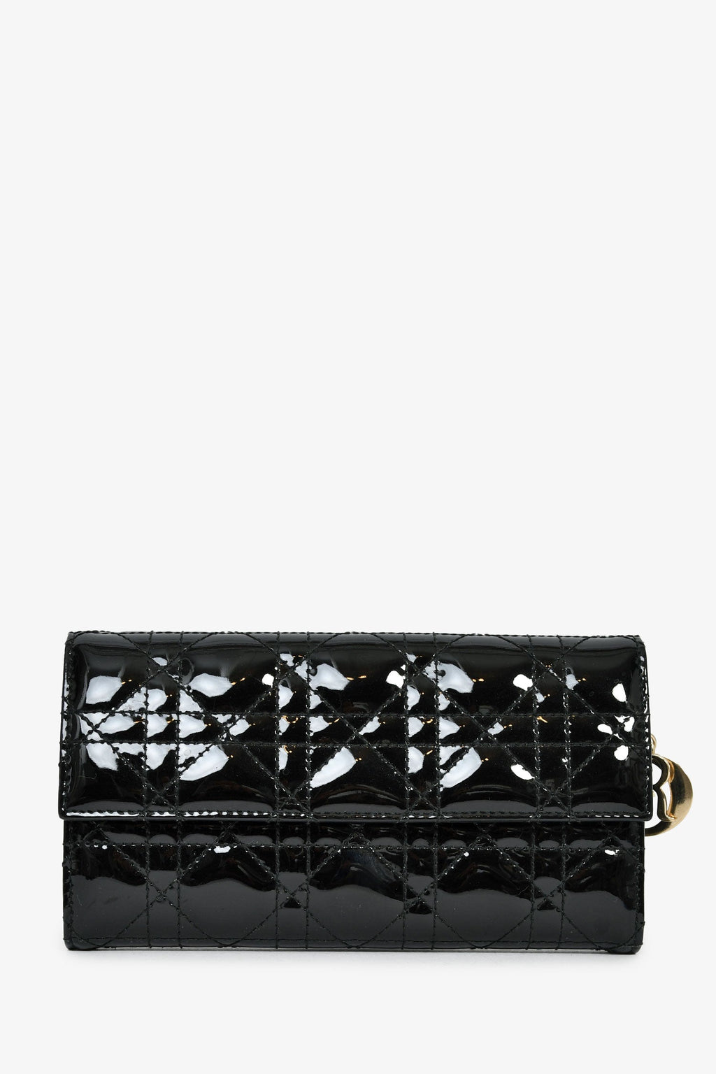 Christian Dior 2017 Grey Leather 'Diorama' Wallet On Chain