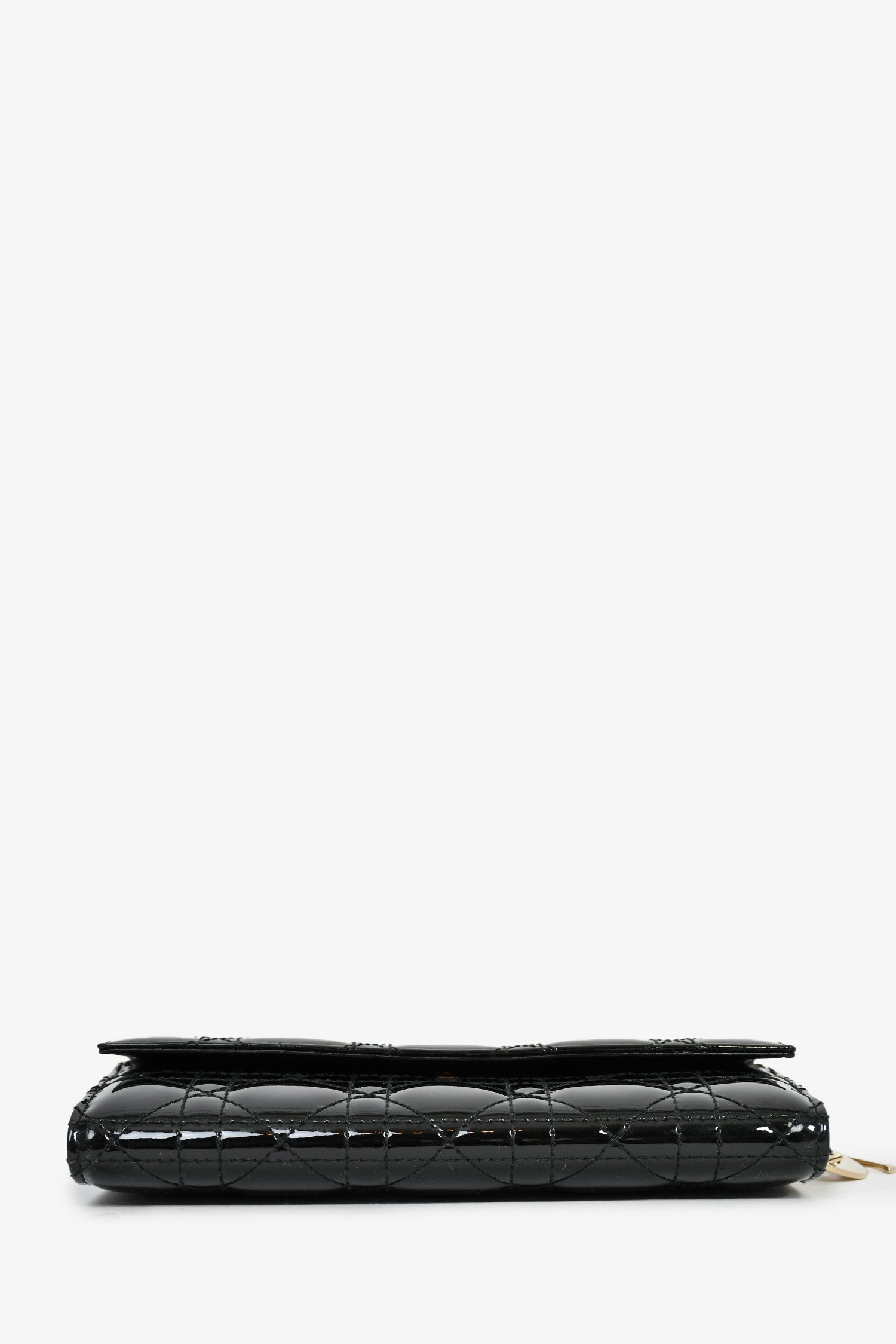 Christian Dior 2017 Grey Leather 'Diorama' Wallet On Chain