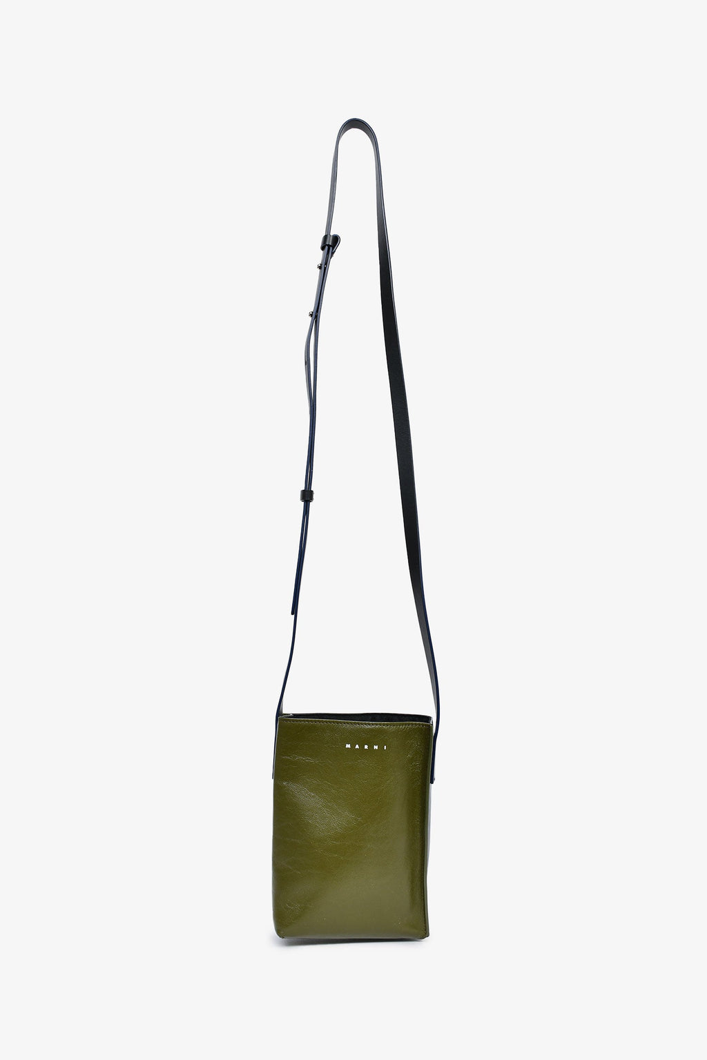 Marni Green/Black Leather Soft 'Museo' Crossbody Bag