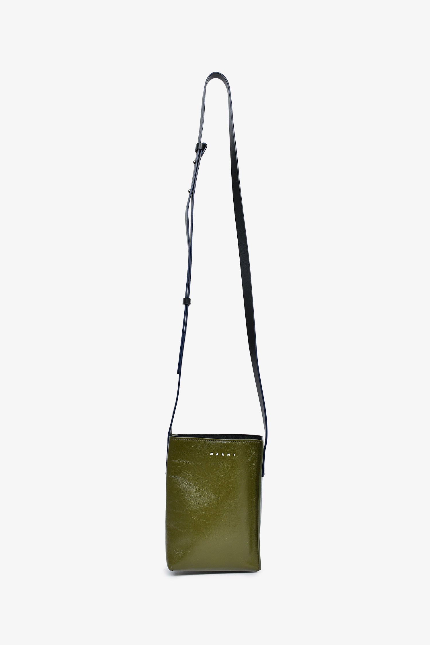 Marni Green/Black Leather Soft 'Museo' Crossbody Bag