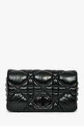 Christian Dior Black Leather Macrocannage Small 'Caro' Crossbody Bag