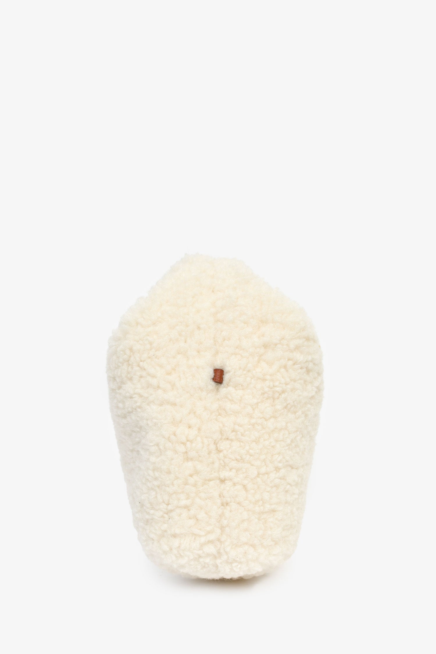 Polene Cream/Brown Shearling/Leather Top Handle