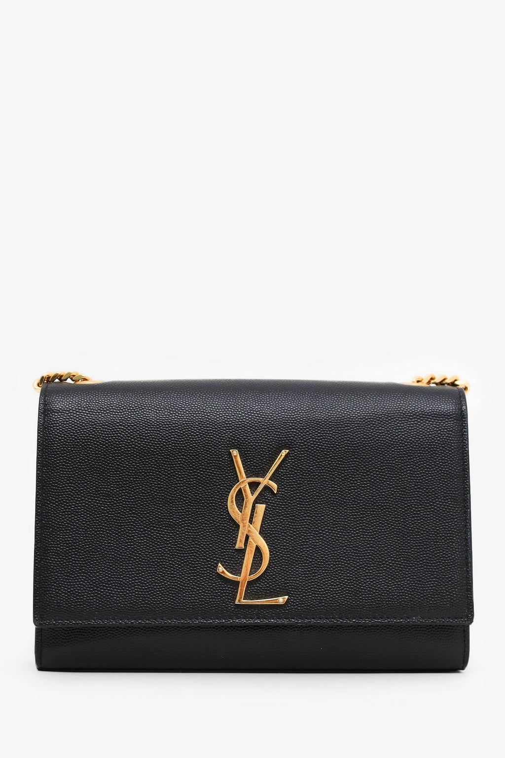 Saint Laurent Black Grained Leather Small Kate Bag