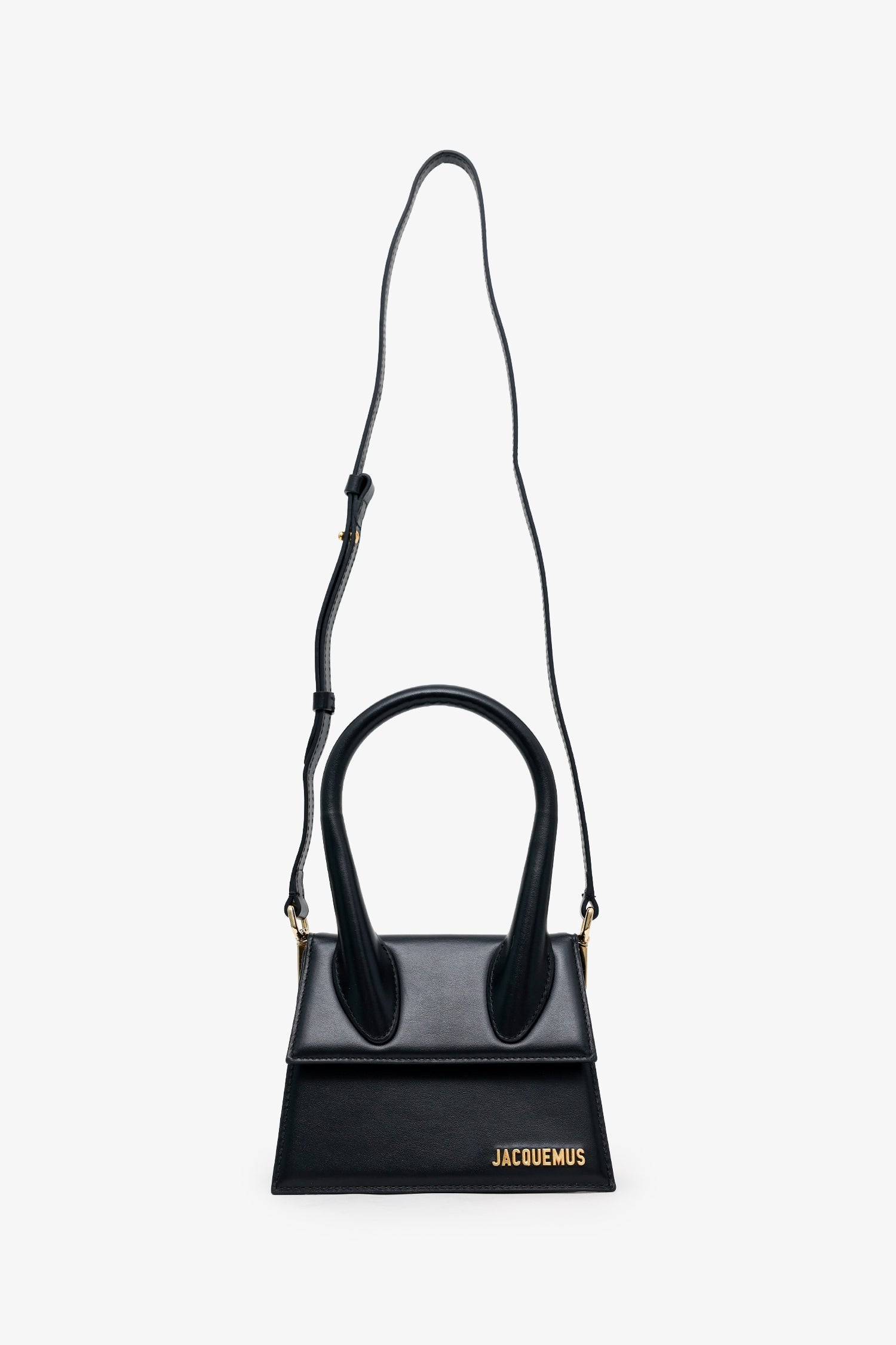 Jacquemus Black Leather 'Le Grand Chiquito' Shoulder Bag With Strap