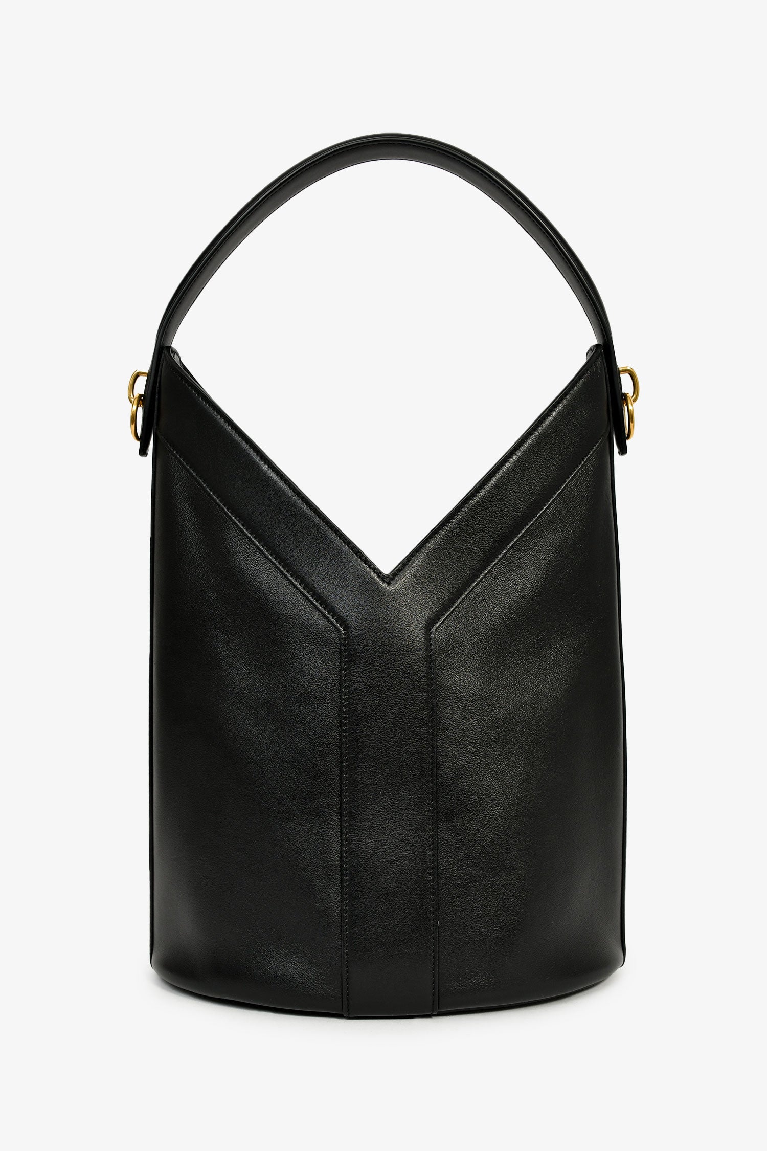 Saint Laurent Black Leather Y Bucket Top Handle Bag