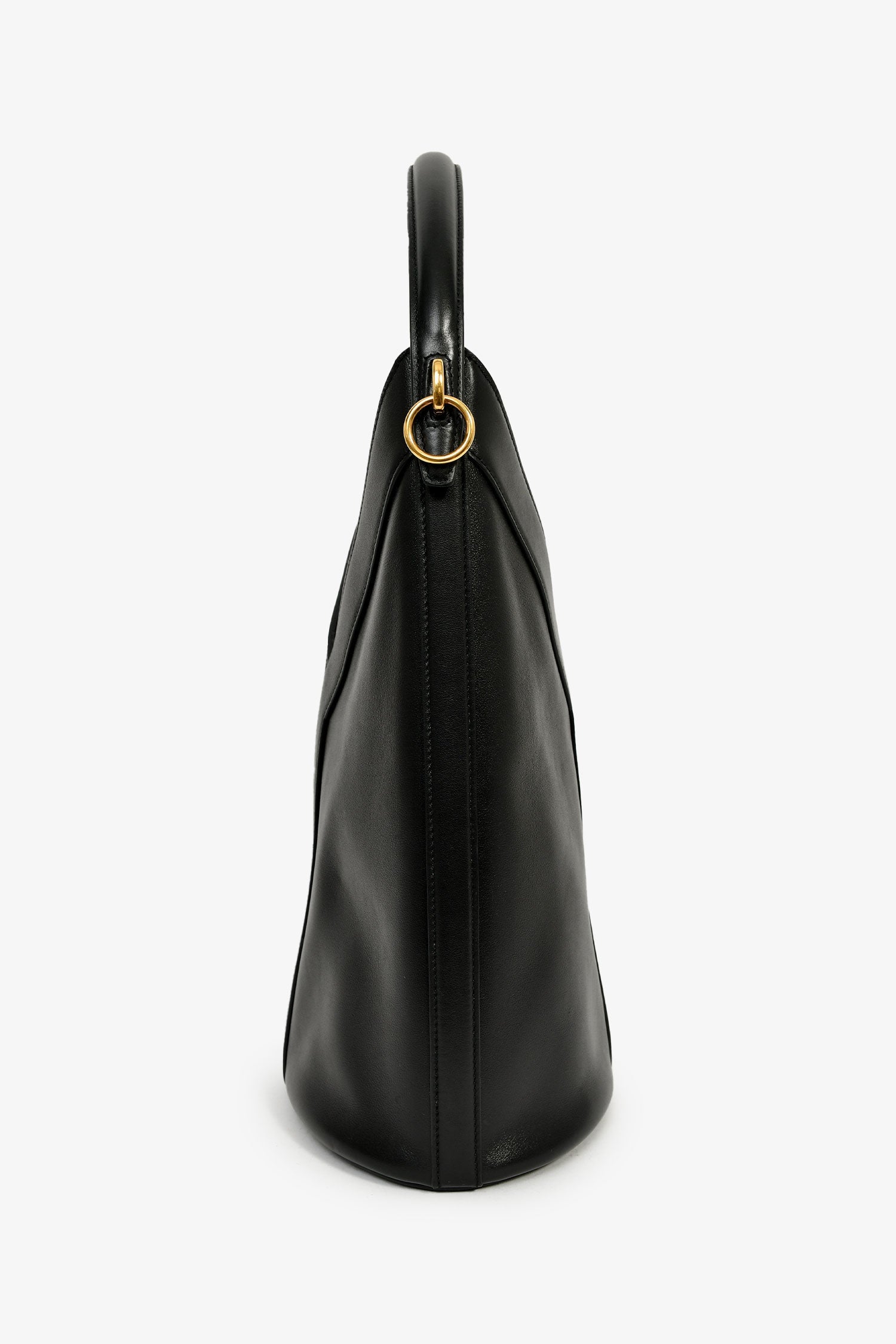 Saint Laurent Black Leather Y Bucket Top Handle Bag