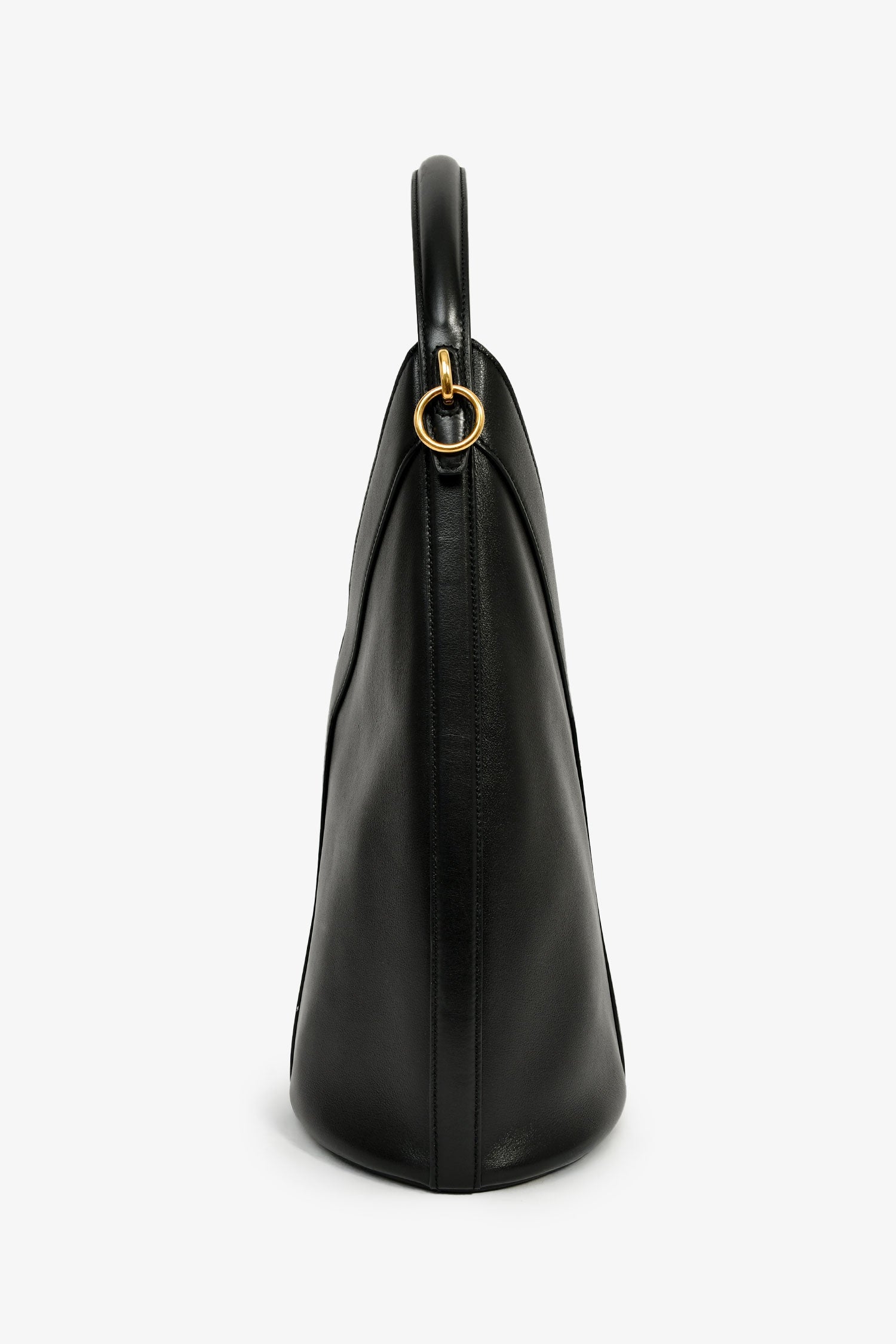Saint Laurent Black Leather Y Bucket Top Handle Bag