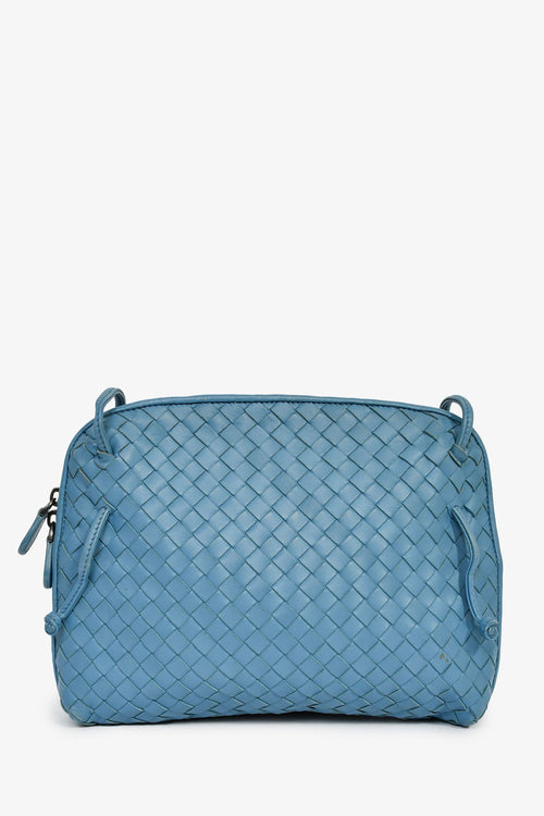 Bottega Veneta Blue Intrecciato Leather Crossbody Bag