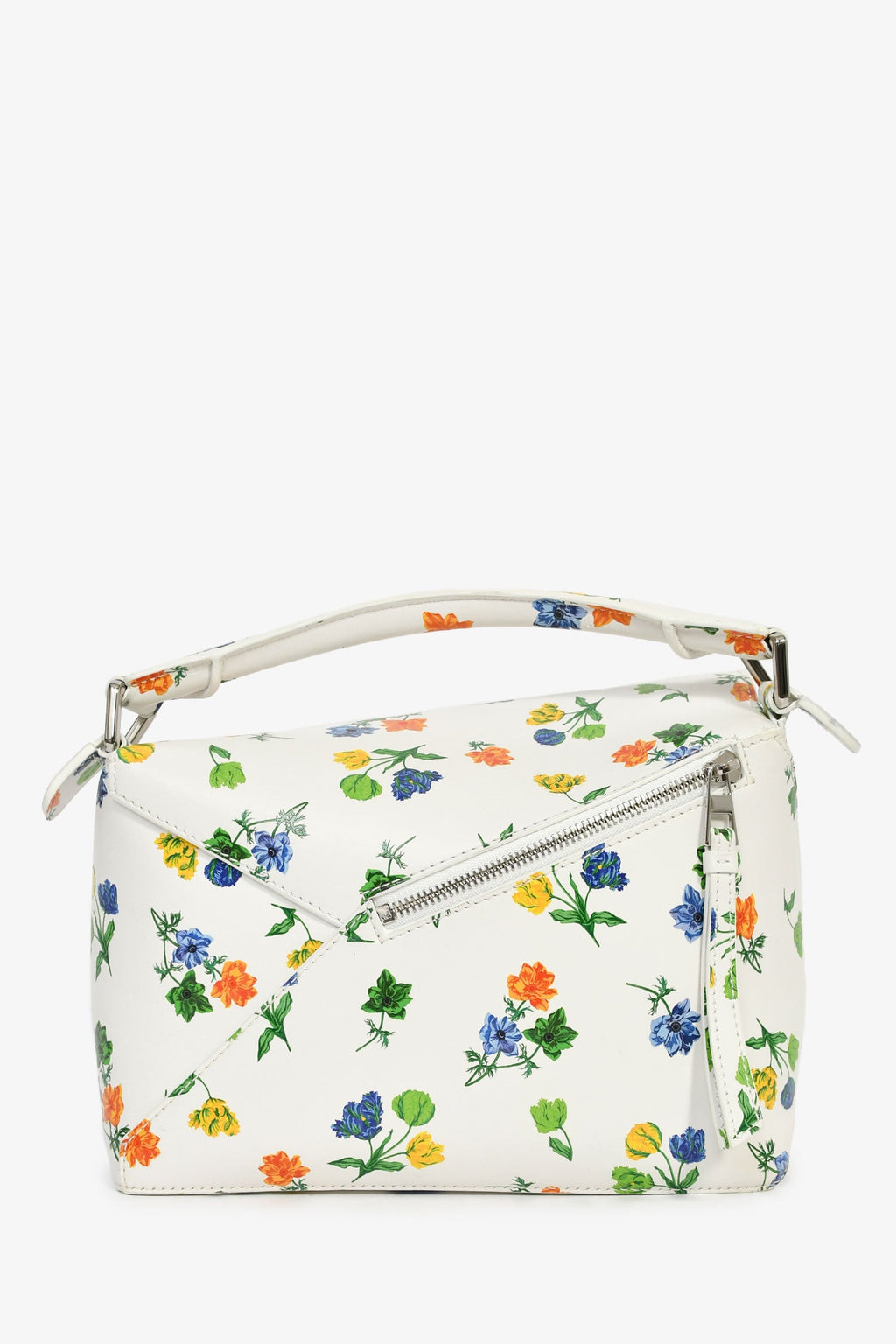 Loewe White/Multicolour Leather Small 'Flower Bianco' Puzzle Bag