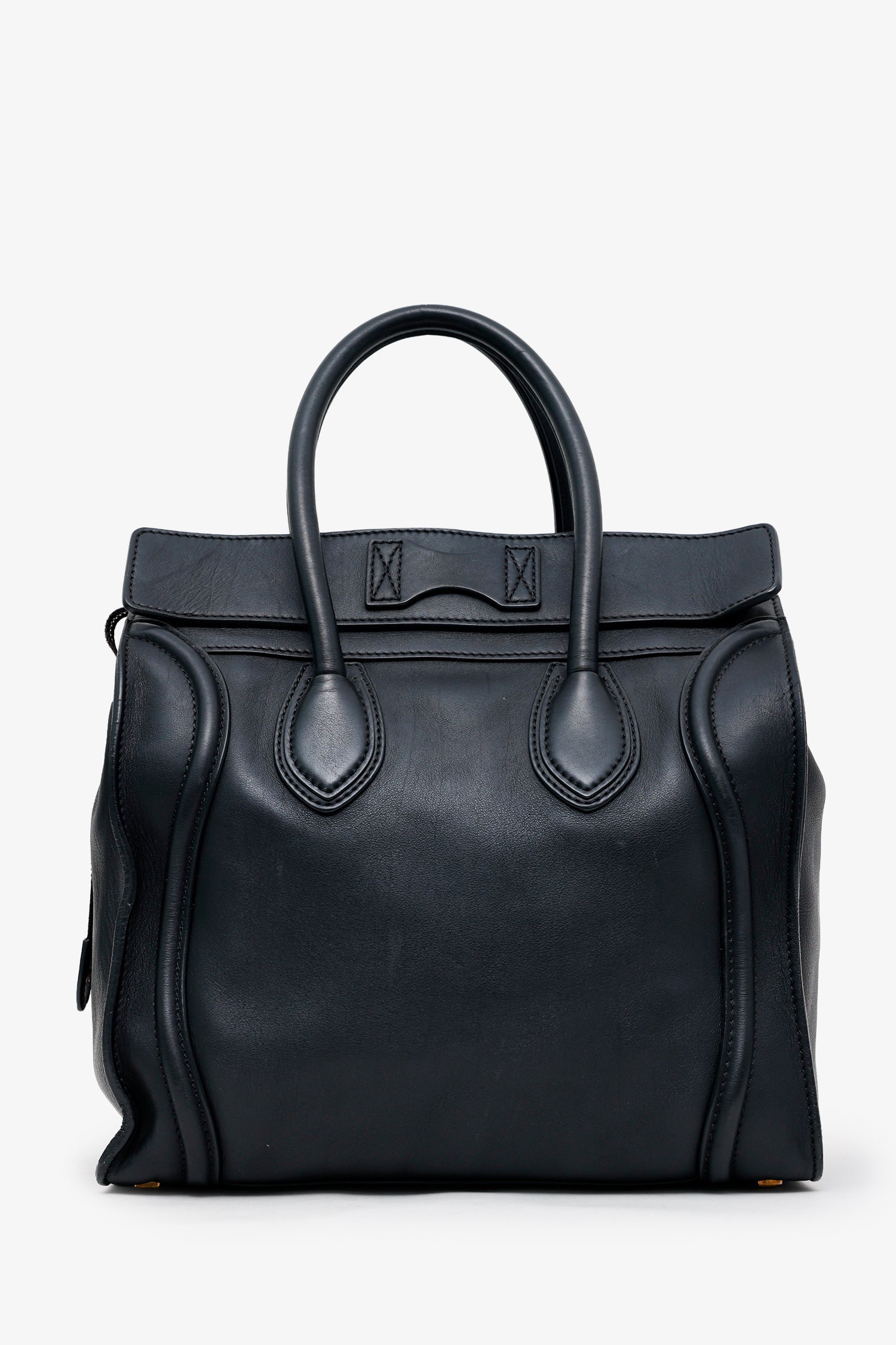 Celine Black Leather Micro Luggage Tote