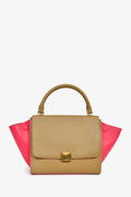 Celine Taupe/Pink Leather Bicolour Medium Trapeze Top Handle With Strap