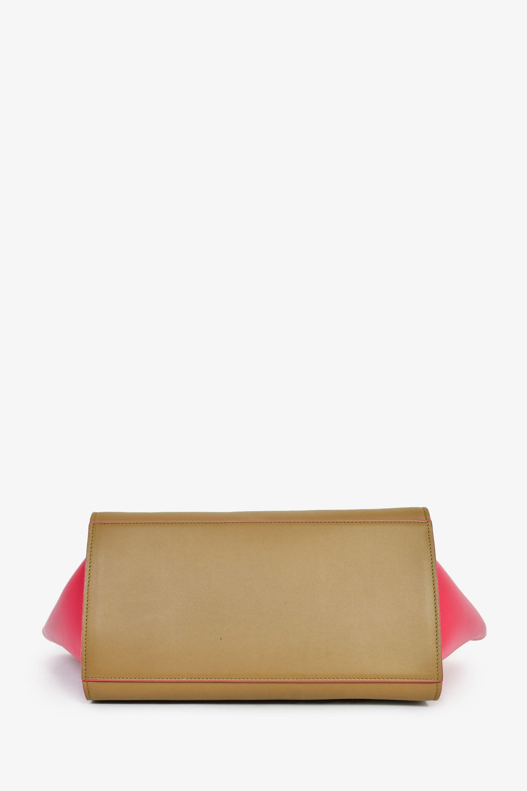 Celine Taupe/Pink Leather Bicolour Medium Trapeze Top Handle With Strap