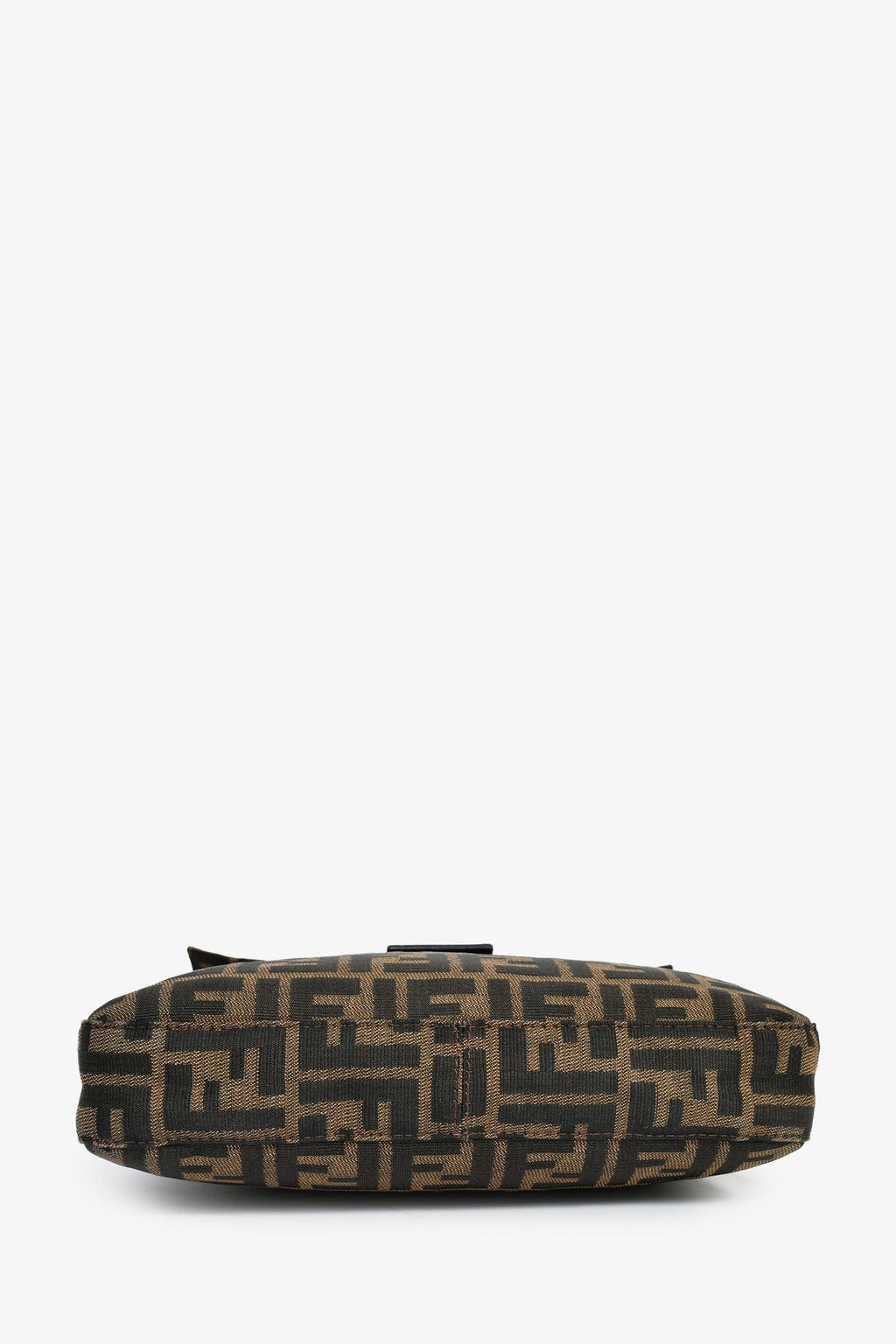 Fendi Brown FF Zucca Canvas Square Baguette Shoulder Bag