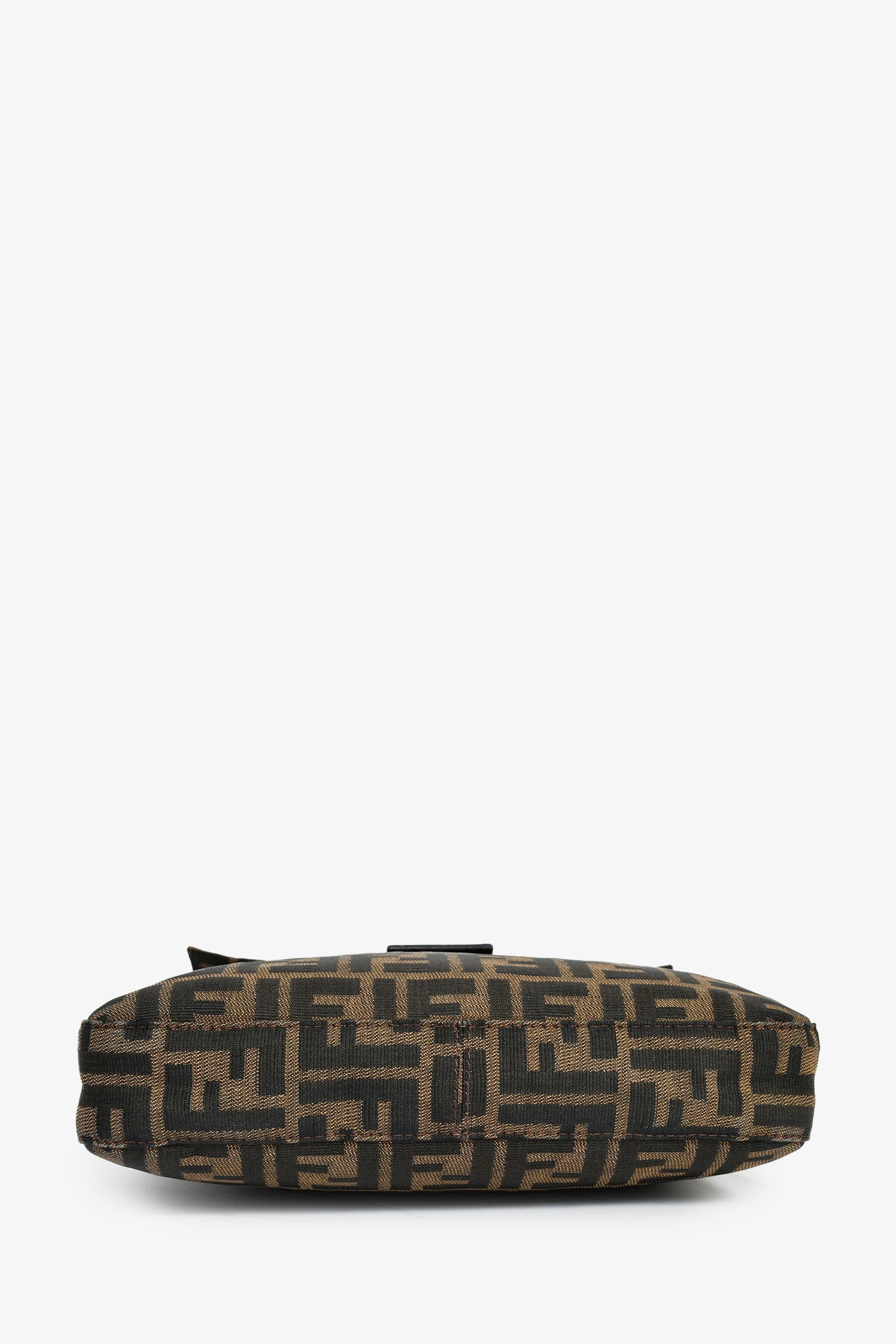 Fendi Brown FF Zucca Canvas Square Baguette Shoulder Bag