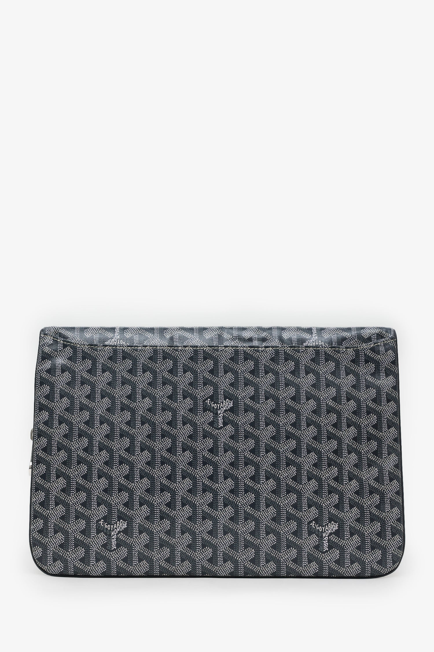 Goyard Grey Goyardine Leather 'Sainte Marie' GM Clutch