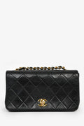Pre-Loved Chanel™ 1989-91 Black Quilted Lambskin Mini Rectangular Full Flap Bag