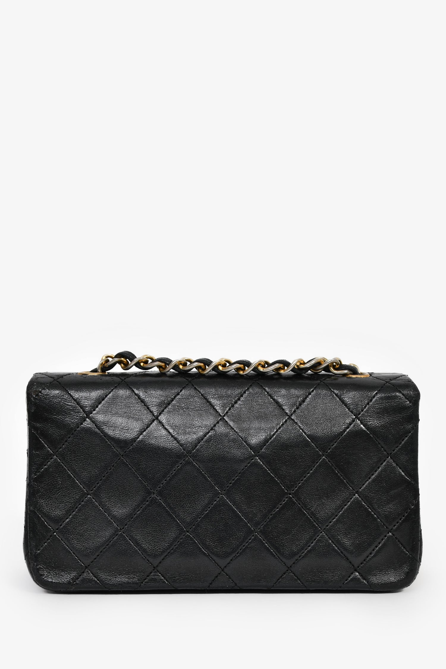 Pre-Loved Chanel™ 1989-91 Black Quilted Lambskin Mini Rectangular Full Flap Bag
