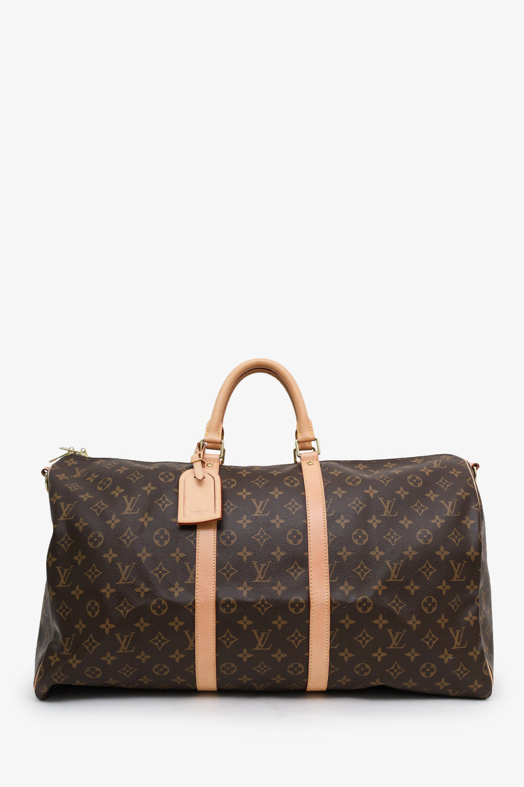 Louis Vuitton Monogram Canvas/Leather Keepall Bandoulière 55 With Strap (Microchip)