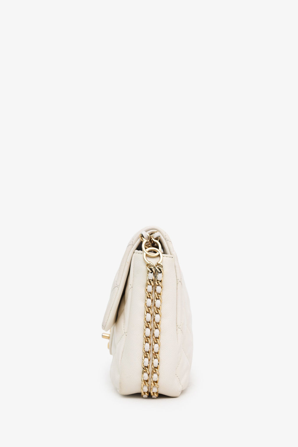 Pre-Loved Chanel™ 2022 White Caviar Quilted Leather Small CC You Flap Bag