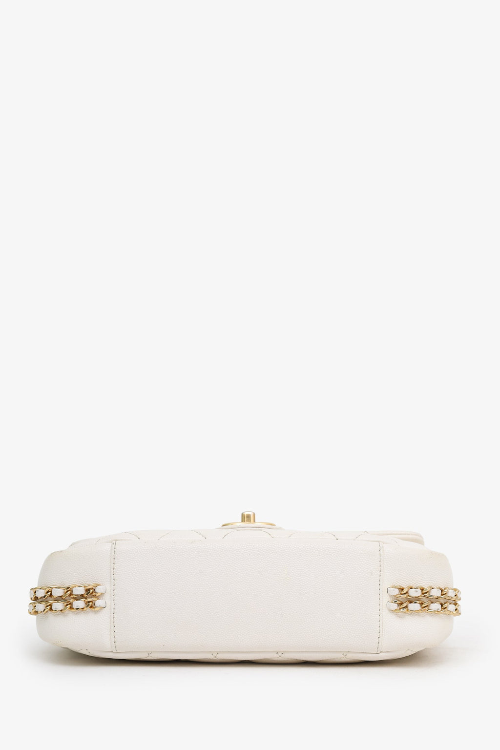 Pre-Loved Chanel™ 2022 White Caviar Quilted Leather Small CC You Flap Bag