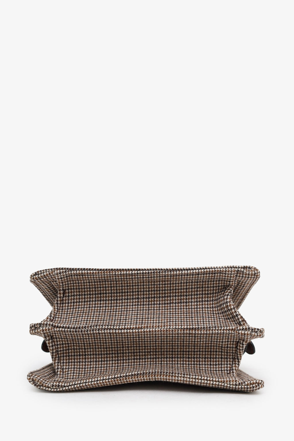 Fendi Brown Wool Houndstooth Peekaboo IseeU Petite Handbag