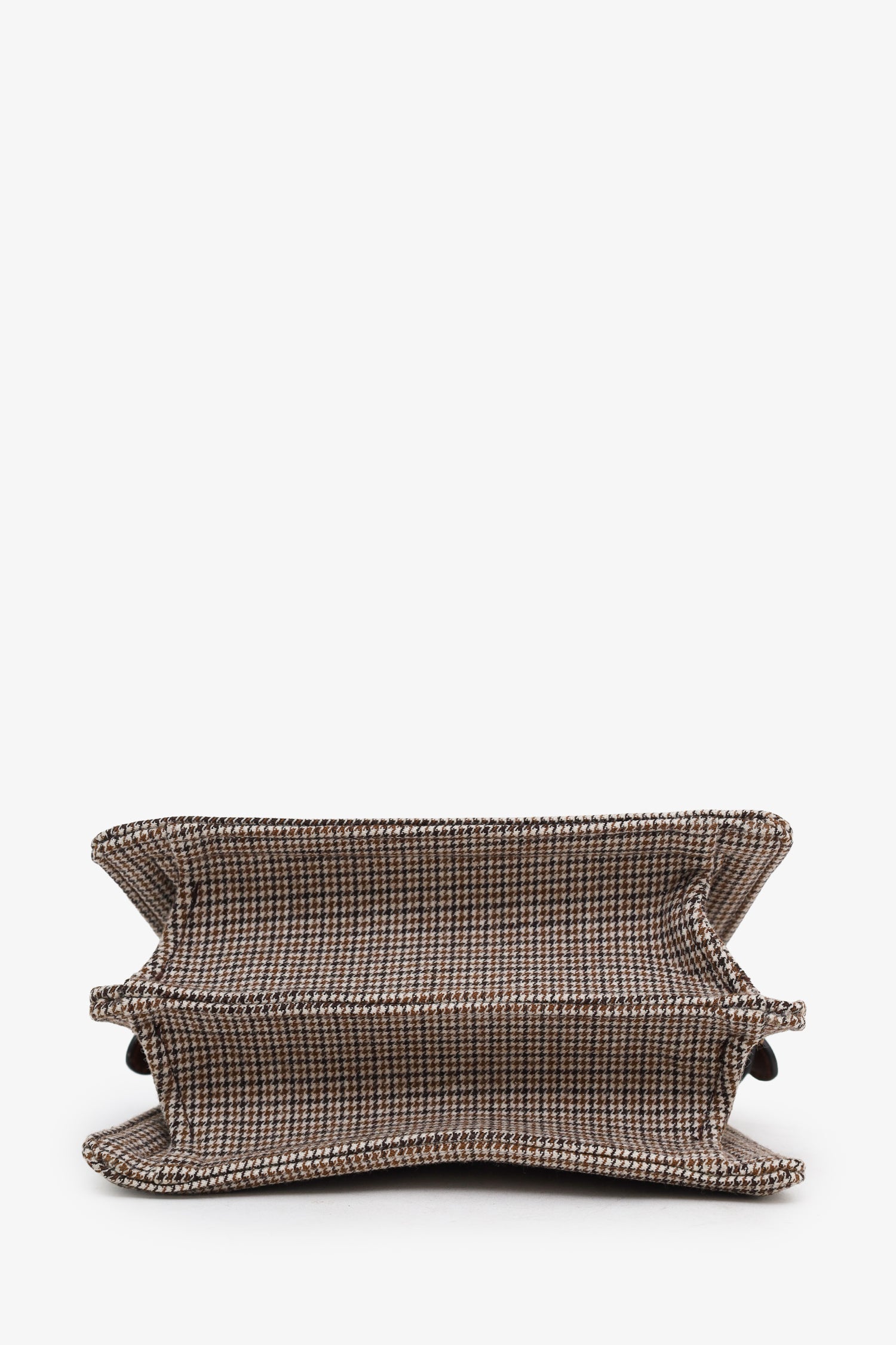 Fendi Brown Wool Houndstooth Peekaboo IseeU Petite Handbag