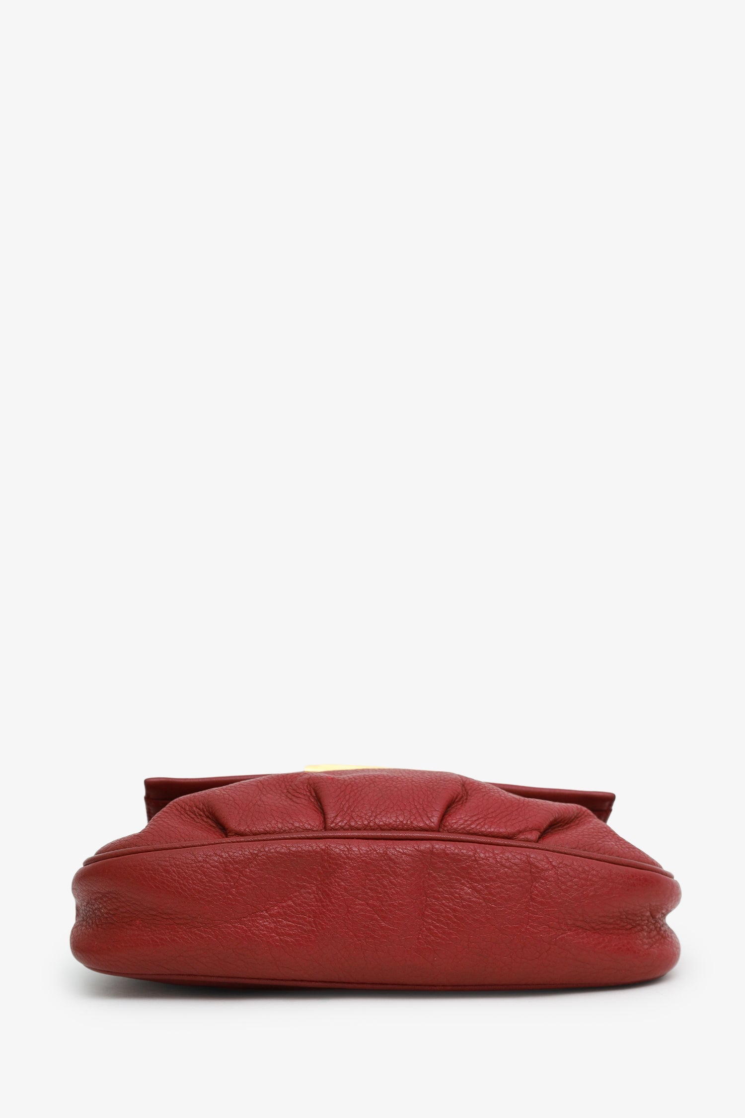Fendi Red Leather Fendista Pouchette Crossbody