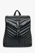 Saint Laurent Black Leather Medium LouLou Backpack