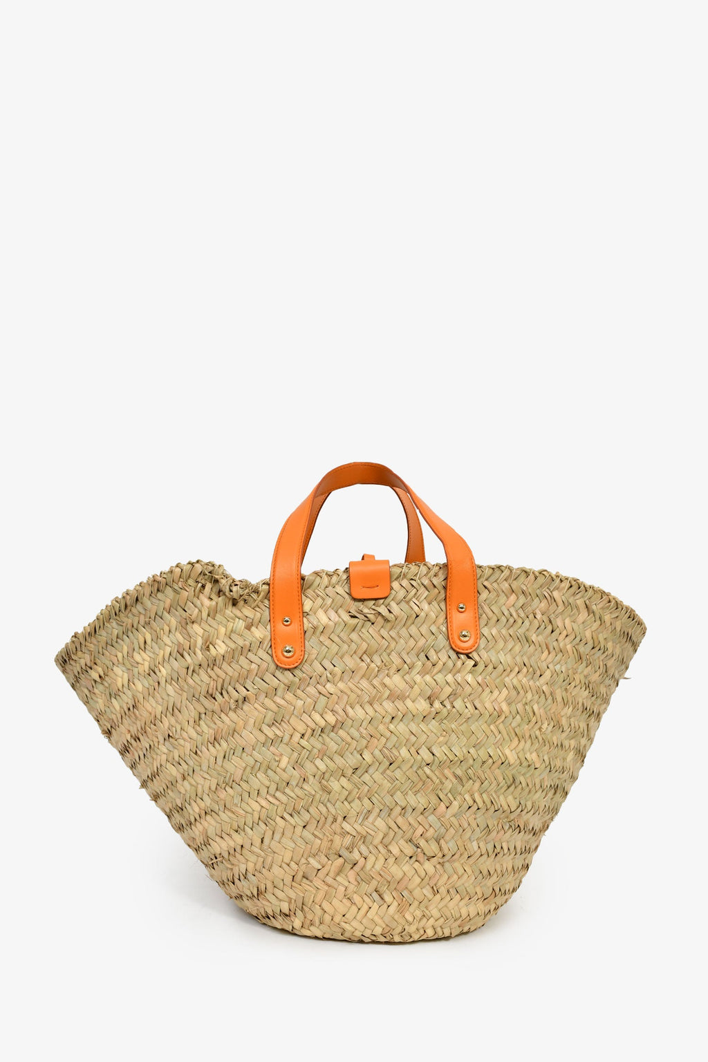 Dolce & Gabbana Straw/Leather Trim Orange Kendra Coffa Bag