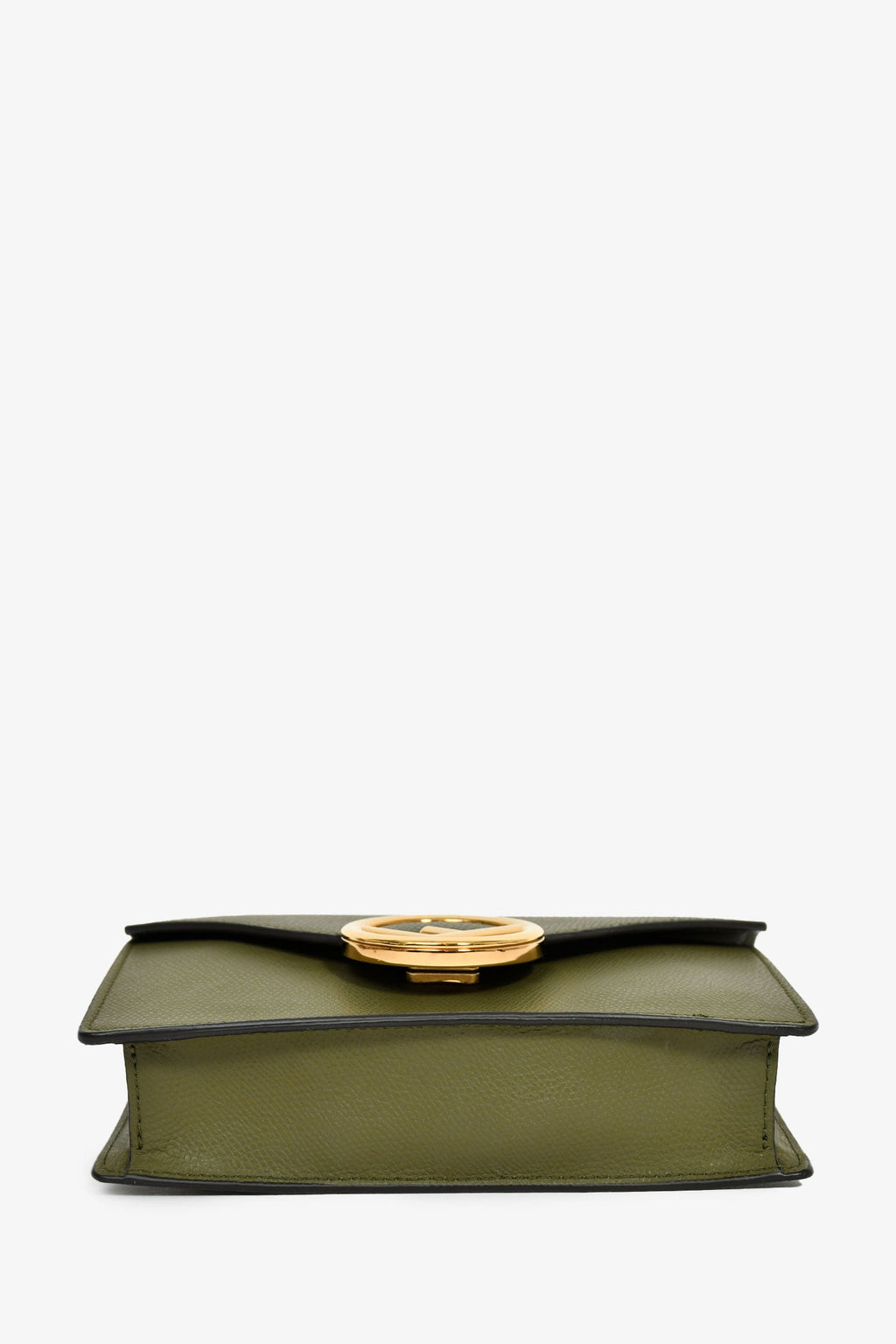 Fendi Olive Green Leather 'F Is Fendi' Belt Bag On Chain
