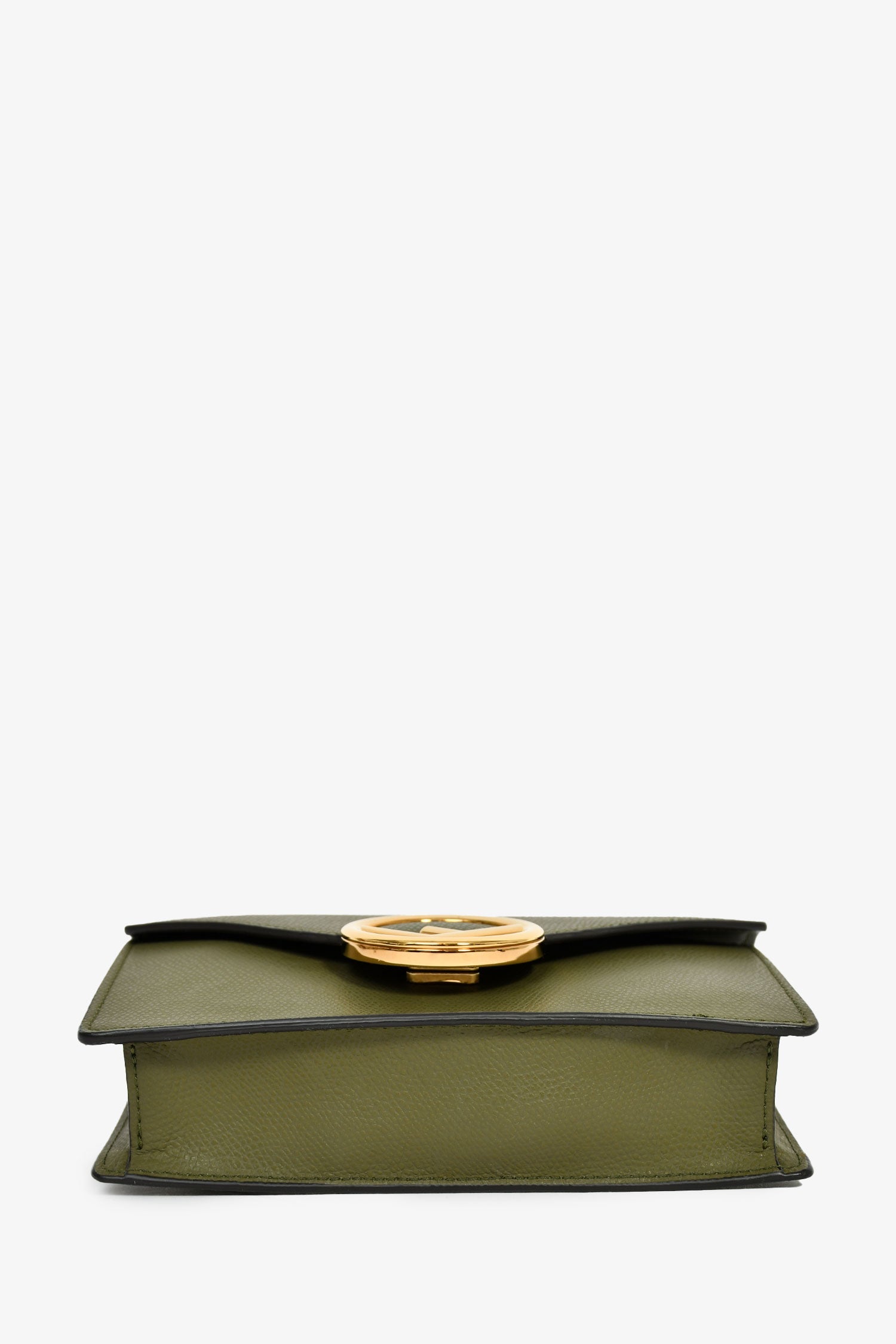 Fendi Olive Green Leather 'F Is Fendi' Belt Bag On Chain
