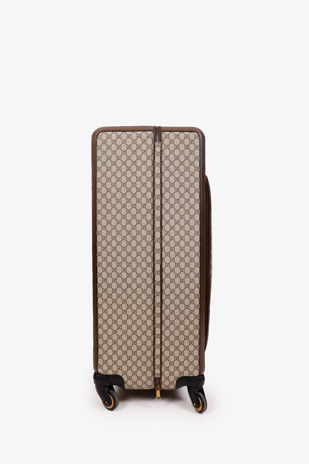 Gucci GG Supreme Monogram Textured Dollar Calfskin Web Large Savoy Trolley Suitcase