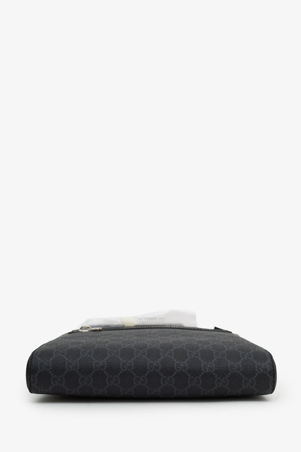 Gucci Black GG Monogram Web Flat Medium Messenger Bag